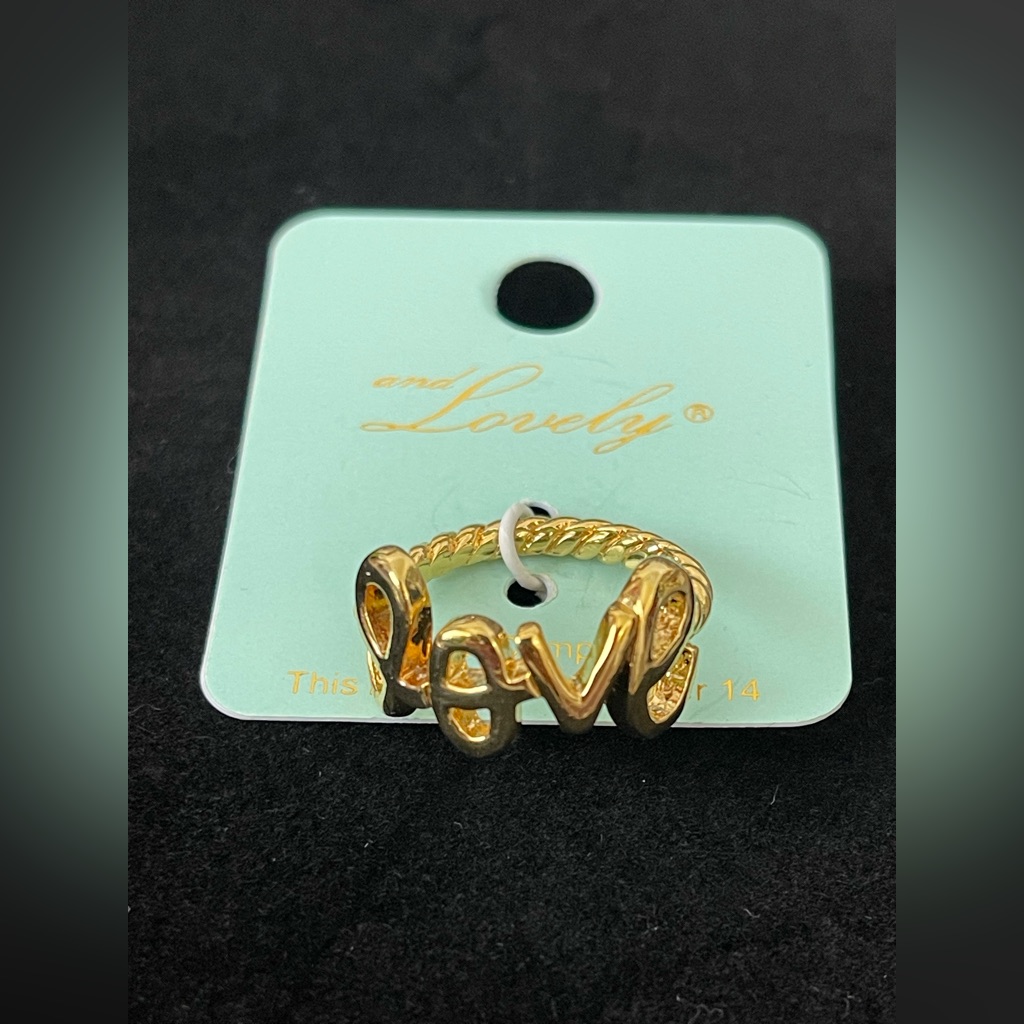 Gold Script Ring
